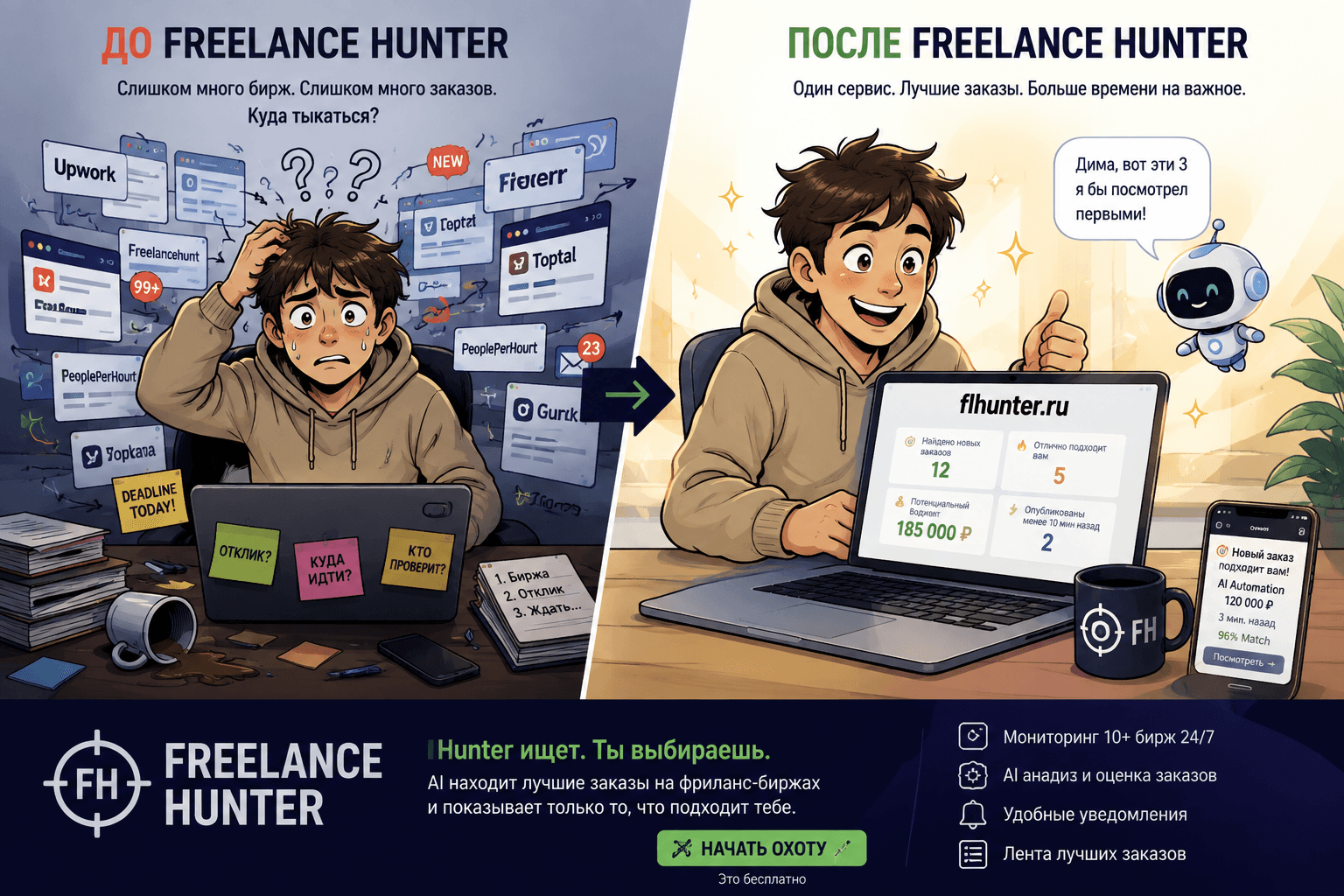 До и после Freelance Hunter